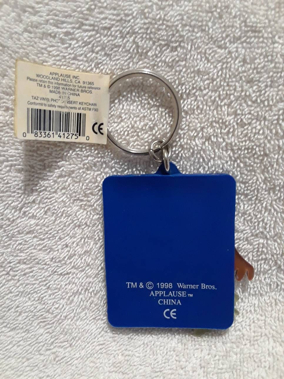 Vintage Looney Tunes Taz Insert Photo Frame Keyring Etsy