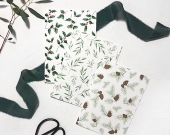 Botanical Christmas Card Set | Illustrated Watercolour Christmas Cards | Scandi Christmas Cards