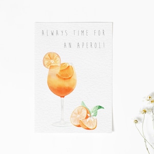 carte Aperol Spritz | Carte de célébration d’été | Carte cocktail | Carte de boissons