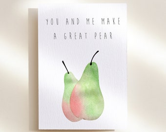Funny Valentines Day card | Love card for husband | Pun card for anniversary | Watercolour fruit card