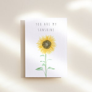 Carte tournesol | Tu es mon rayon de soleil | Floral toute occasion | Carte fille