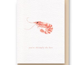 Shrimply The Best Card | Fun Animal Valentines Day Card | Valentines Card