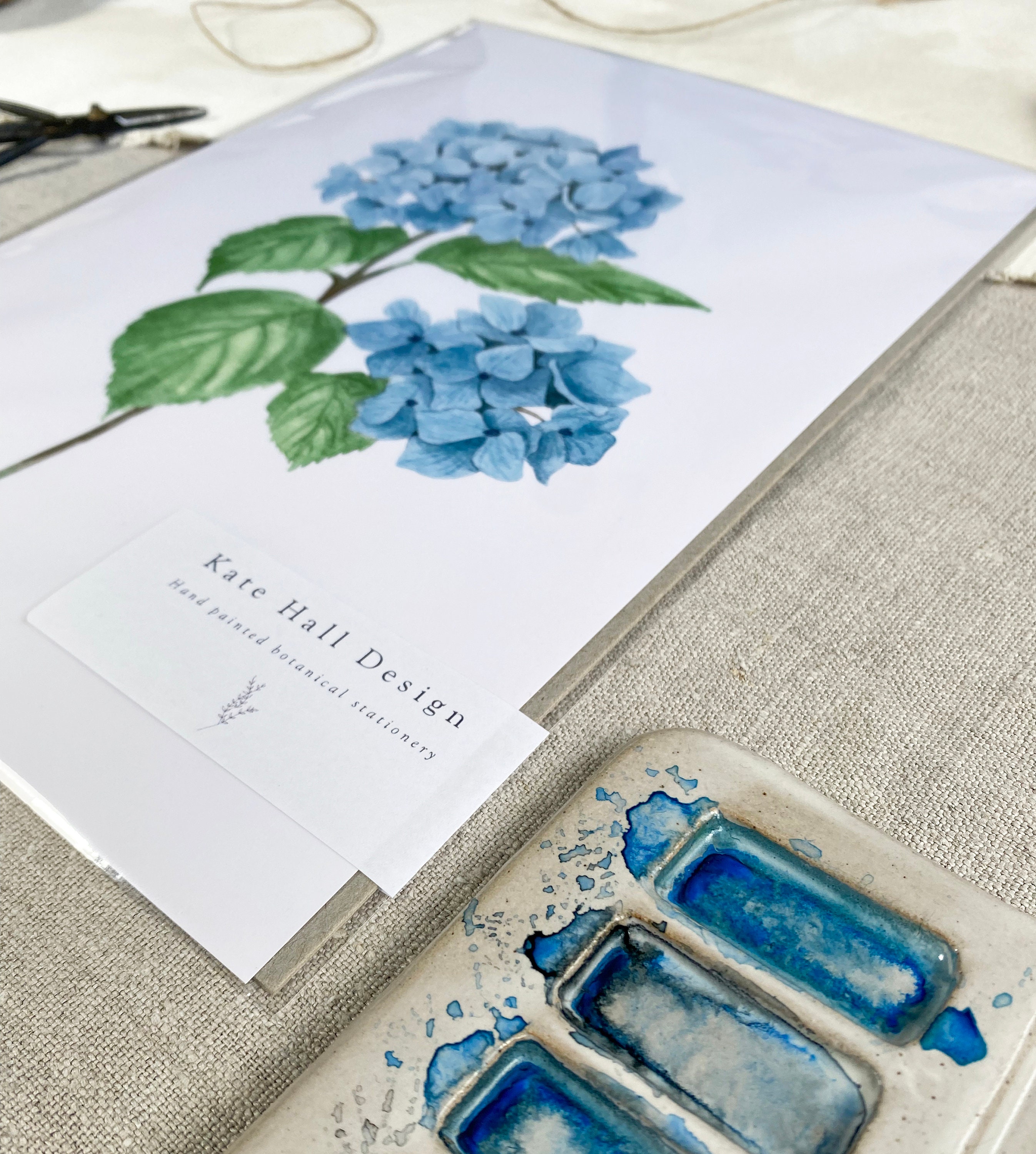 Blue Hydrangea Watercolor Print: Botanical Wall Art - Etsy