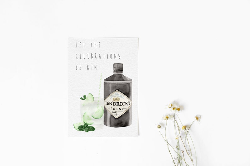 Gin Karte Geburtstag Festkarte für Gin Liebhaber Etsy.de