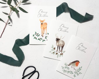 Woodland Animal Christmas Cards | Reindeer | Robin | Deer | Forest Christmas