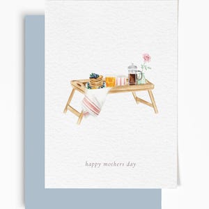 carte de fête des mères | Carte Petit-déjeuner au lit | Carte Joyeuse fête des mères