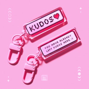 You Have Already Left Kudos Here: AO3 Kudos Reversible Acrylic Charm Keychain