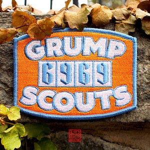 Grump Scouts Troop 6969 Embroidered Patch Iron-On Merit Badge