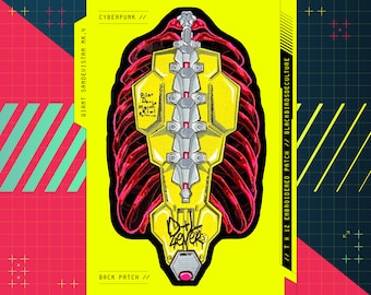 Cyberpunk Sandevistan 7 x 12 Embroidered Iron-On Back Patch