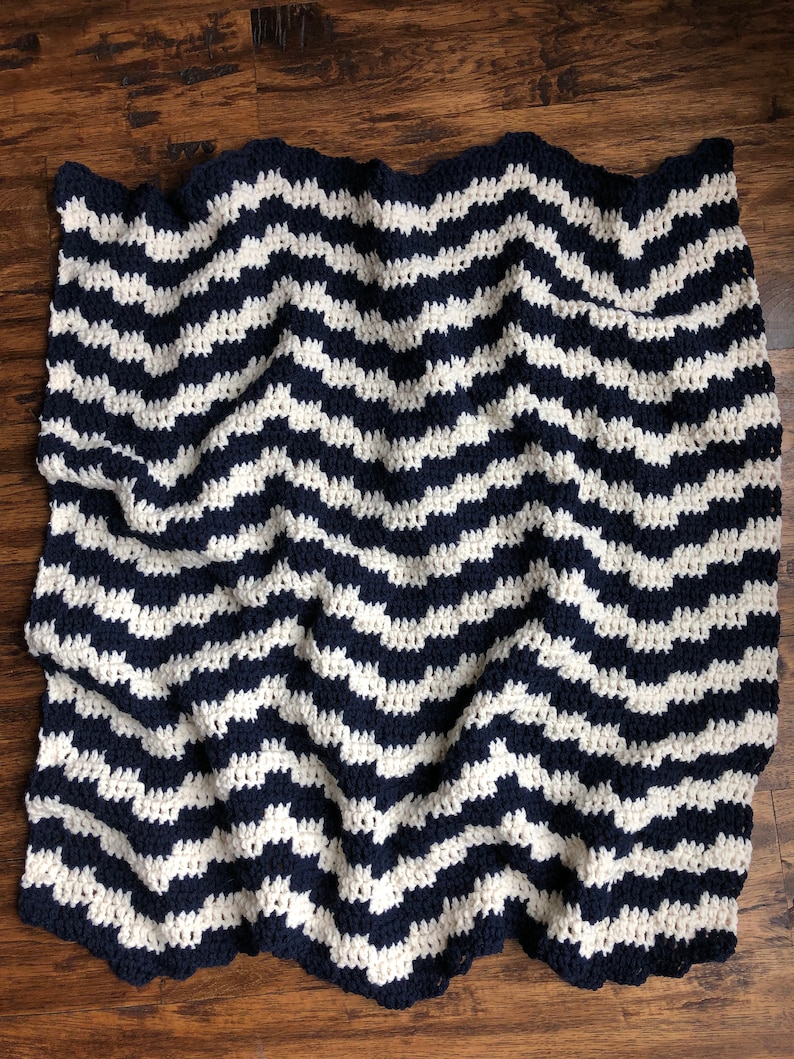 Crochet baby blanket baby boy blanket chevron baby blanket new baby gift handmade baby blanket READY TO SHIP