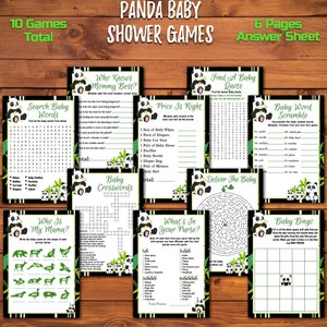 Panda Baby Shower Games Package, Panda Bear Baby Shower Games Set ...