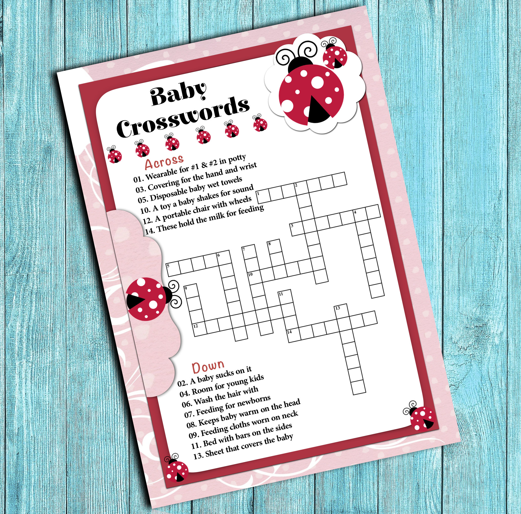 Ladybug Baby Shower Games Package, Printable Baby Shower Games, Ladybug ...