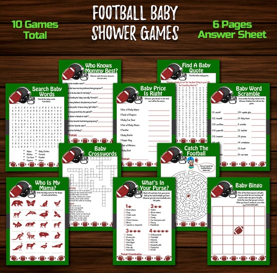 Sports Football Baseball Printable Baby Shower "Price is Right!" Game Cards 