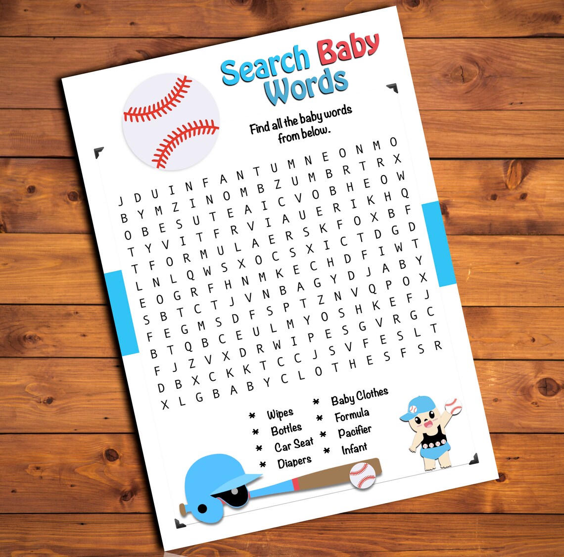 Baseball Baby Shower Games, Baseball Themed Baby Shower, 10 Printable ...