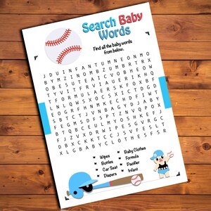Baseball Baby Shower Games, Baseball Themed Baby Shower, 10 Printable ...