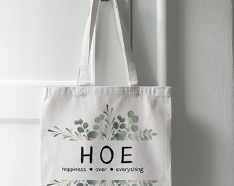 HOE Tote Bag (AOP), Happiness over everything tote bag