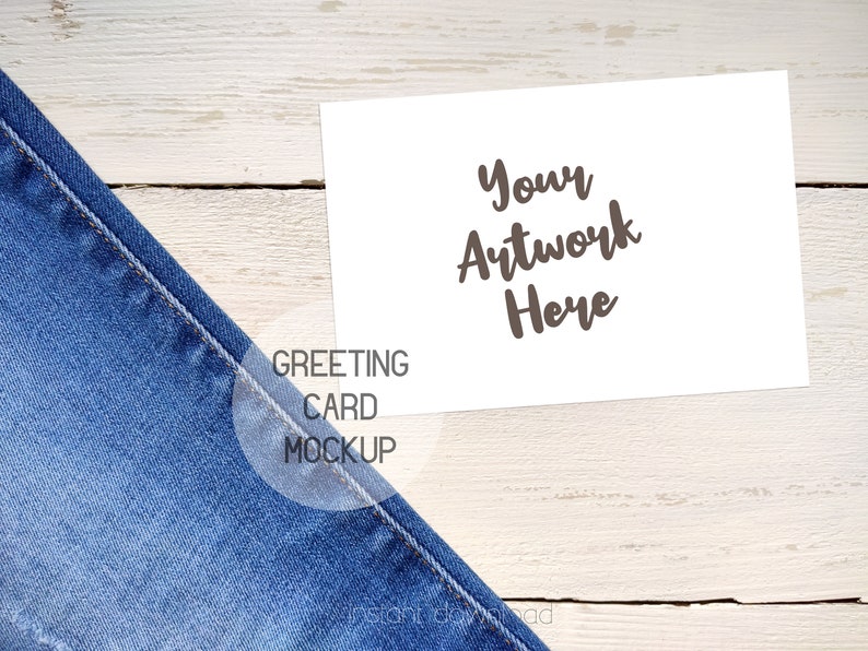 Download Happy birthday card mockup on white wooden backdrop. Greeting | Etsy