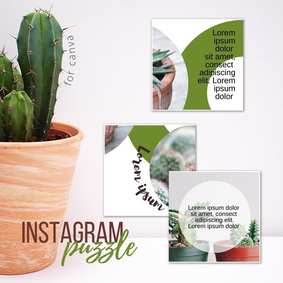 hervorming Asser hoogtepunt Cactus Instagram Templates Instagram Puzzle Canva Template - Etsy