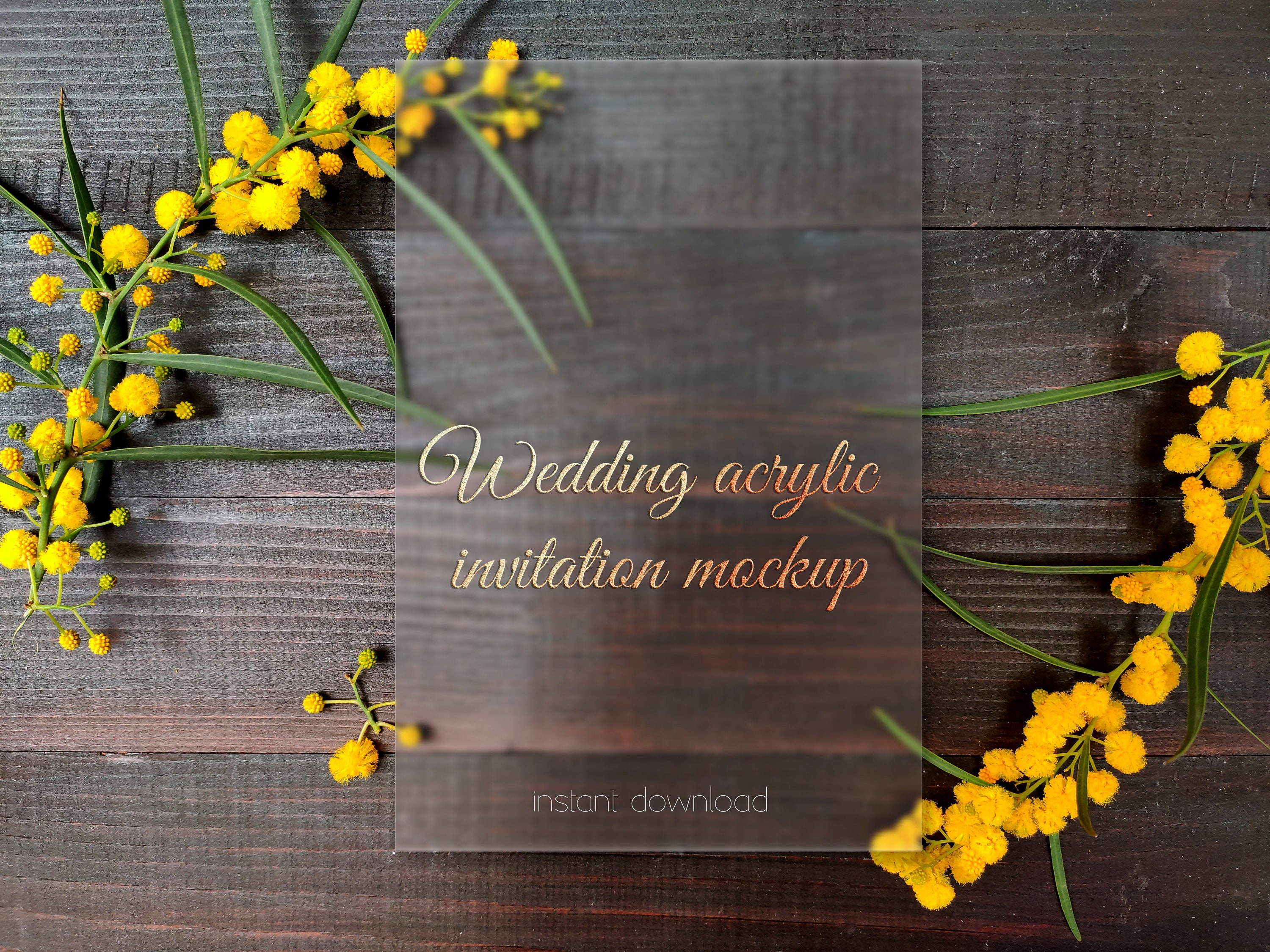 Acrylic Wedding Invitations Mockup Clear Acrylic Invitation Etsy