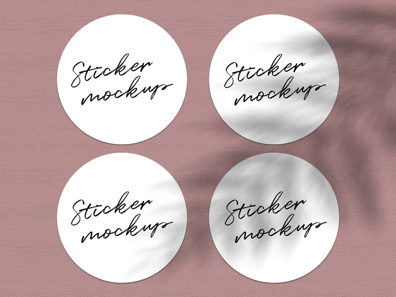 Download Round Sticker Mockup Digital Label Tags Round Stickers Mock | Etsy