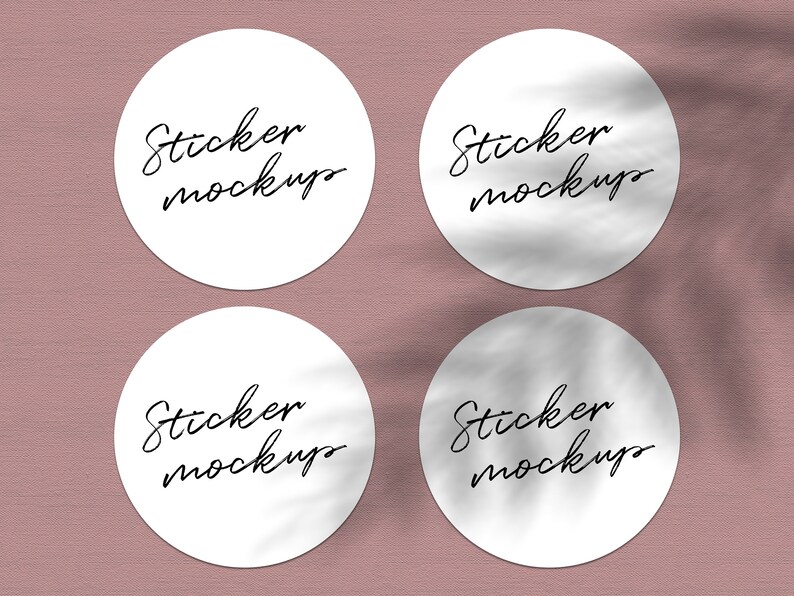 Download Round Sticker Mockup Digital Label Tags Round Stickers ...