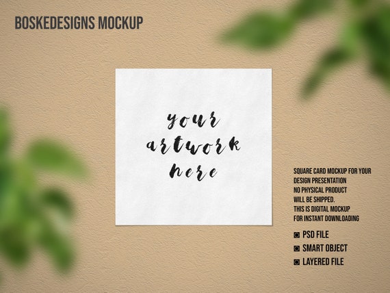 Quadratische Visitenkarte Mockup Quadratische Karte Mock Up Etsy