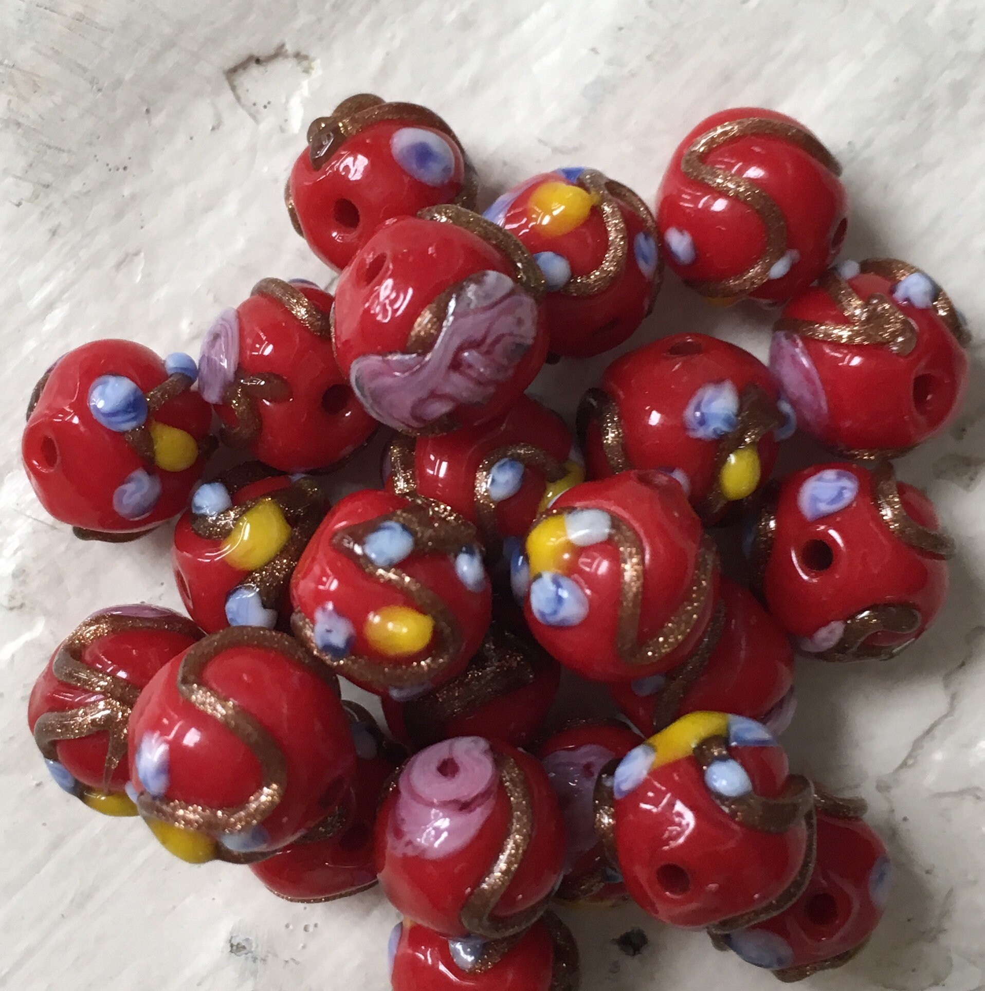 Italian Wedding Cake Beads8mm Murano Glass Beadsfiorato Etsy