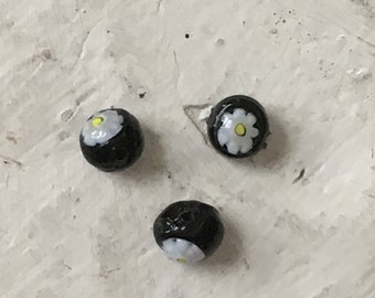 6mm Black&White Beads,Round Bead,Murano Beads,Lampwork Beads,Venetian Beads,Italian Glass,Glass Beads,Loose Beads,Italian Beads,Millefiori