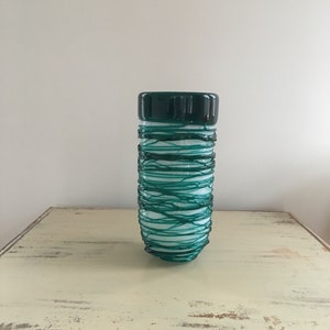 Authentic Murano Glass Signed Vase,Green Murano Glass Vase,Murano Art Decor,Signed Murano Glass Vase,Murano Glass Sculpture,Statement Decor