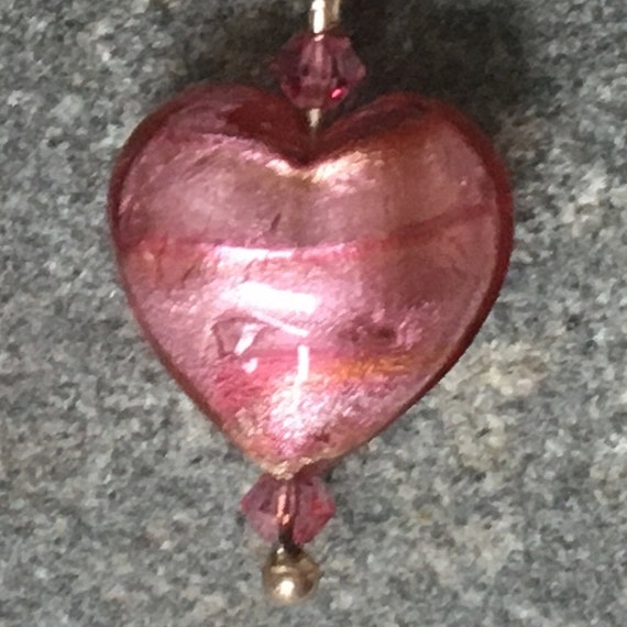 Heart Earrings,Sterling Silver Earrings with Pink… - image 3