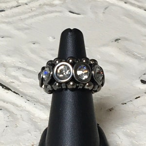 Cocktail Ring,Statement Ring,Crystal Cocktail Ring,Gunmetal&Crystal Ring,Large Cocktail Ring,Adjustable Cocktail Ring,Large Crystal Ring