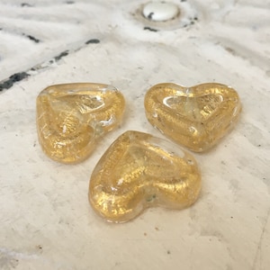 Heart Bead,22mm Murano Glass Beads,Italian Foil Glass Beads,Venitian Beads,Murano Glass,Italian Glass,Focal Bead,Heart Beads,Loose Beads