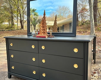 marble and gold dresser Amerlife Cropredy 5-Drawers Fluted Dresser 48