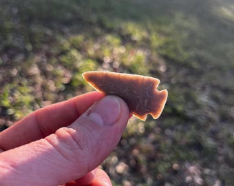 Flint Knapped Georgetown Flint In de hoek gekerfde pijlpunt Reproductie speerpunt