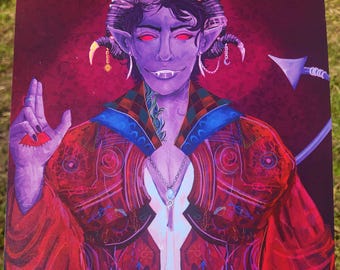 mollymauk | critical role print | 8.5 x 11 in | fantasy tiefling illustration