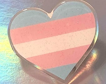 glittery trans pride pin <3