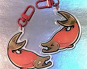 silly salmon / sad salmon double sided keychain