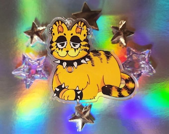 punk orange cat | keychain charm!