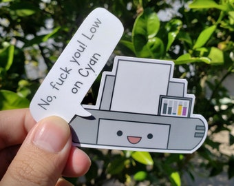 Impresora de boca para ir al baño + etiqueta engomada de vinilo de burbuja de texto [Explícito]