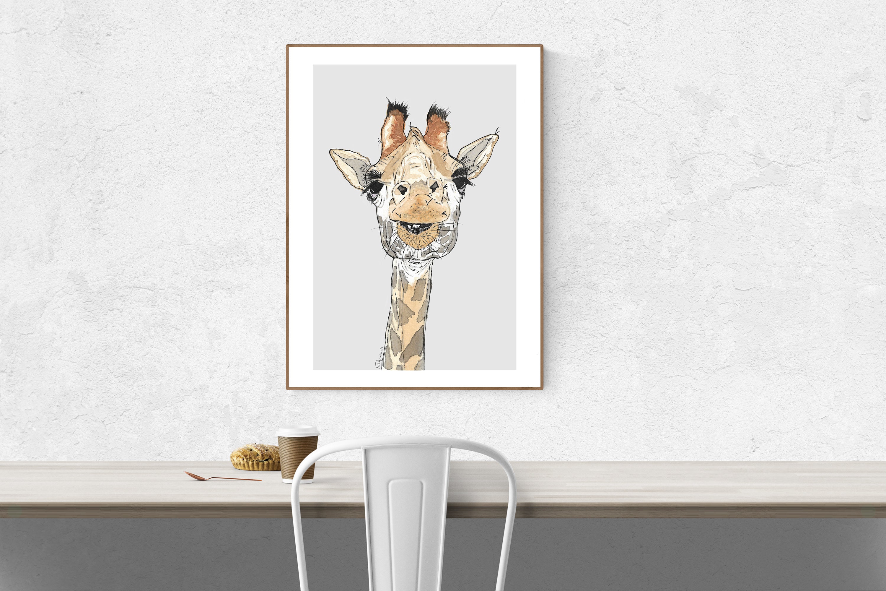 Giraffe Art Print 6x9 Digital Art Print Wildlife Decor | Etsy