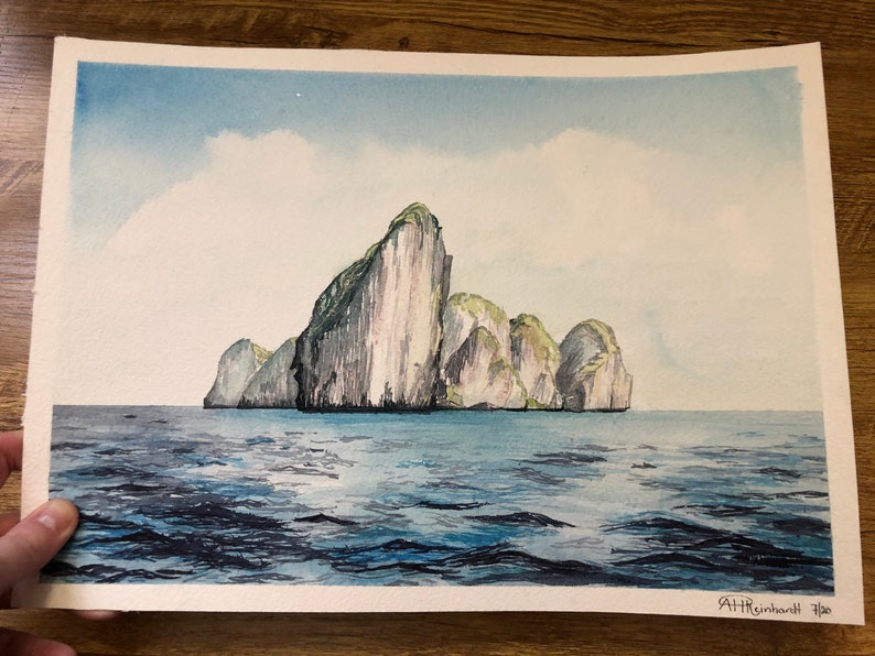\u201cPhuket Original Watercolor Painting Thailand Watercolor Painting 10x14 in Thailand Phuket