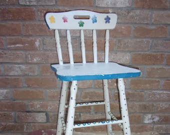 Painted Wood Vintage High Chair