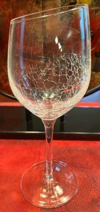 Pier One Gray Crackle Goblet Wine Glass Set of - Depop