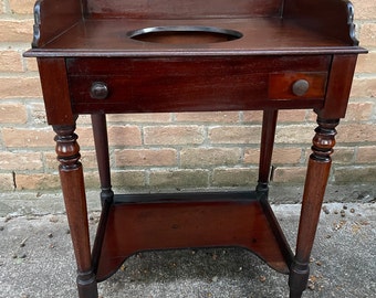 Wash Stand Antique Mahogany, Wood Vanity, Plant Stand