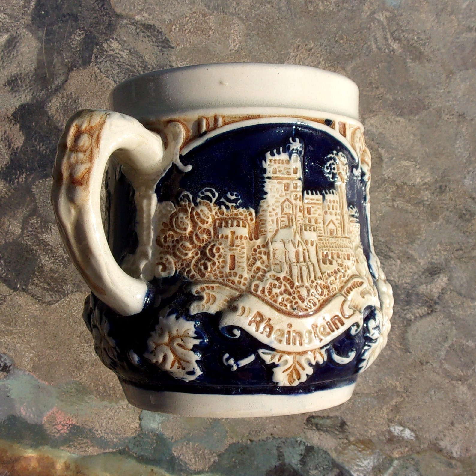 West Germany Souvenir Beer Mug. 9 ozs. Stoneware with Raised Etsy