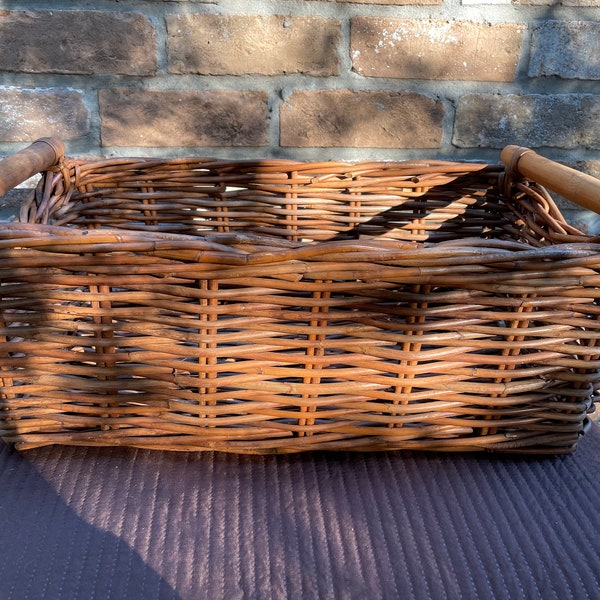 Wicker Basket Vintage Etsy