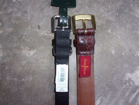 Leather Belts by Cole Hahn or Ralph Lauren Alliga… - image 1