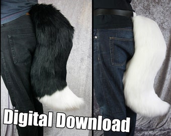 DIGITAL Canine Tail Pattern for Fursuits - PDF Download