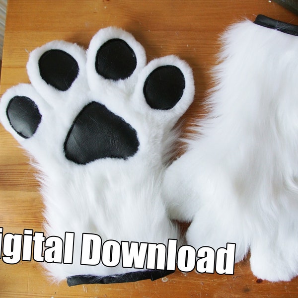 DIGITAL Toony Hand Paw Pattern for Fursuits - PDF Download