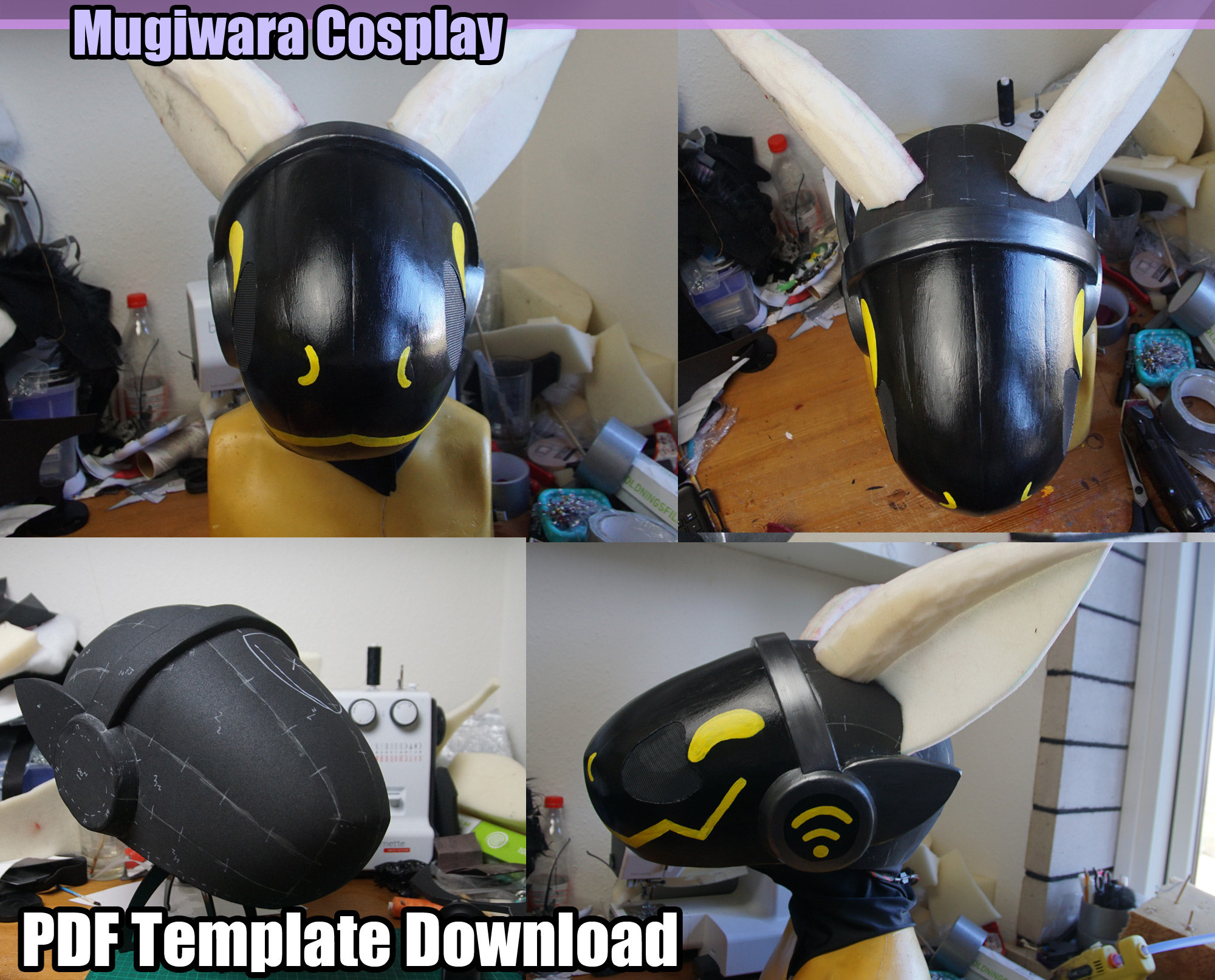 Protogen Fursuit Head Template Digital PDF Pattern for DIY 